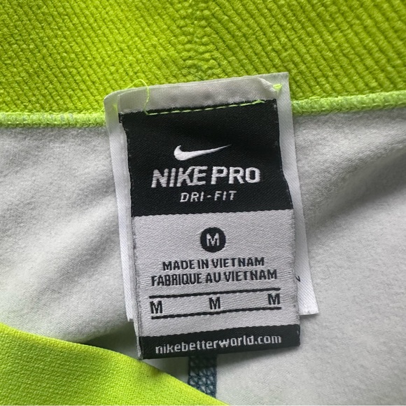 Nike | Blue and Neon Yellow Nike Pro Hyperwarm Nordic Tights | Size Medium - Picture 5 of 9